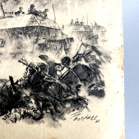 WW11 German postcard. Natzi emblem on back. Slightly damaged.Discounted price - Picture 2 of 6